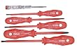 Felo 0715751405 Set of 6 Insulated Phillips, Slotted, & Tester Screwdrivers, 613 Series