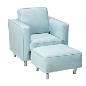 Click here to buy Jennifer Delonge Microsuede Ava Chair in Sky Blue by Jennifer Delonge.