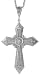 Sterling Silver 3 11/16 (94 mm) Diamond Cut Cross Pendant