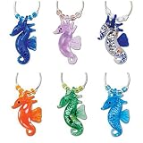 Seahorses Wine Glass Charms - Set of 6