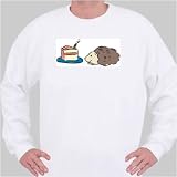 Sweatshirt with birthday, hedgehog, candle, cake, pet Small White