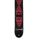 Bass Gitarren Gurt mit Devil Aufn�her in rotvon "Rockstrap"