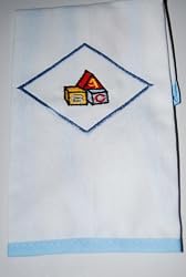Embroidered Baby Bib - ABC Trimmed in Blue