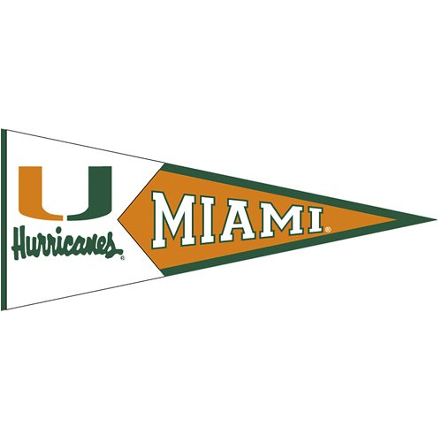 Buy Winning Streak Sports Miami Hurricanes Mascot Pennant by Winning Streak Sports