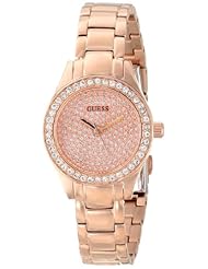 GUESS Womens U0230L3 Petite Sporty Radiance Rose Gold-Tone Crystal Watch