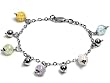 Silver Stone Bracelet w/ Multi-color Italian Beads, Size: 7"