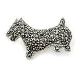 Sterling Silver Marcasite Scottish Terrier Dog Brooch - B0006OJ53I