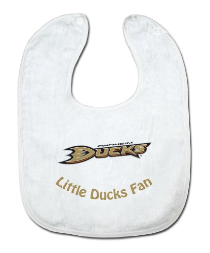 NHL Anaheim Mighty Ducks White Snap Bib with Team Logo