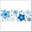 29 Blue Fun Flower Border Wall Decor Transfer Stickers 29 Blue Fun Flower Border Wall Decor Transfer Stickers