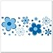 Baby : 29 Blue Fun Flower Border Wall Decor Transfer Stickers