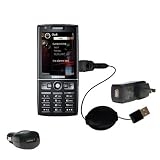 Retractable USB Hot Sync Compact Kit with Car & Wall Charger for the Samsung SGH-i550 - Gomadic Brand w/ TipExchange Technology