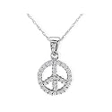 1/4ct Diamond Peace Sign Pendant in White Gold
