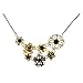JA150 7 Bronze Mixed Flower Bouquet Necklace, Lots of Fragrant Flowers Necklace