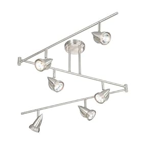 Cone Spot Light - 6 Light Track Spot Lighting Fixture - Brushed Nickel - B7583 by Vaxcel Lighting