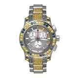 Aqua Master Mens Masterpiece Canary and Blue Diamond Watch with Diamond Bezel and 4-Link Diamond... by Aqua Master