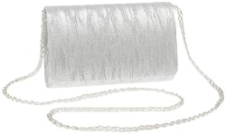 La Regale Crushed Metallic Satin Clutch with Shoulder Strap
