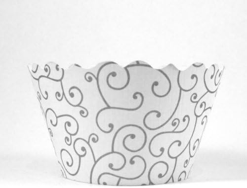 Bella Couture Olivia Swirl Cupcake Wrappers, 50-Pack Bulk