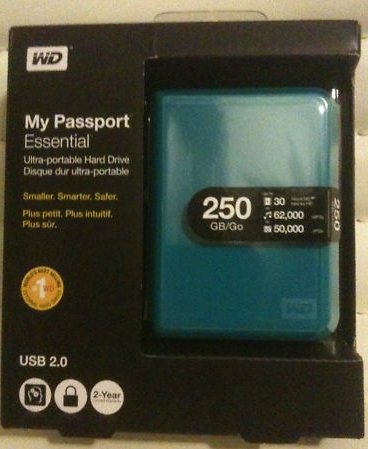 Western Digital Wd My Passport Essential 250 Gb USB 2.0 Portable External Hard Drive Wdbaaa2500asg-netg