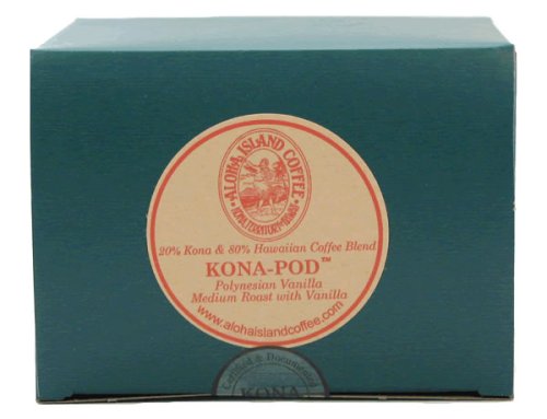 Aloha Island Coffee KONA-PODS - Polynesian Vanilla flavored, Kona Hawaiian Blend Coffee... by Aloha Island Coffee Company