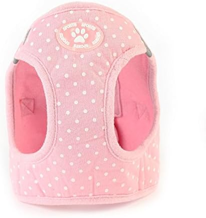 Playpaw Soft Polka Dot Cute Puppy Pet Dog Harness Vest Adjustable Pink M