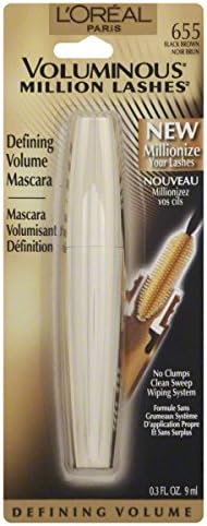 L'Oreal Paris Voluminous Million Lashes Mascara, Black Brown #655