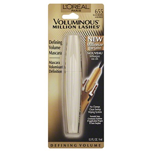 L'Oreal Paris Voluminous Million Lashes Mascara, Black Brown #655