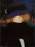 Dame mit Hut von Gustav Klimt, 61x82