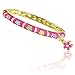 Fashion Jewelry for Girls! Gorgeous Enamel Bangle Bracelet 18kt Gold Plated Flower Charm Bracelets