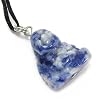 Sodalite Gemstone Mini Buddha Pendant with Adjustable Corded Necklace