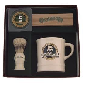 Colonel Conk Model 221 Mug, Deluxe Boar Brush, and Soap