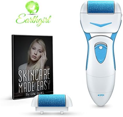 Electronic Callus Remover By EarthGirl - Extra Roller | Battery Operated | 100% Money Back Guarantee (Aqua)