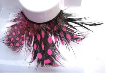 10 Paare Feder Wimpern SA-72 - Rosa und Schwarz Preisvergleich
