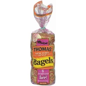 Thomas' Cinnamon Raisin Swirl Bagels, 6 Pre-sliced, 20 Oz. by Thomas'