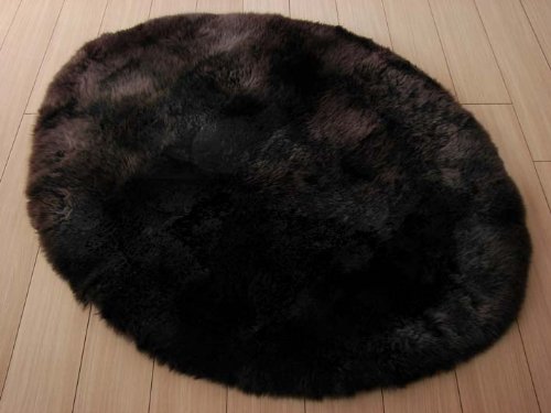 Bowron Longwool Designer Rugs , Oval, 4'x6', Black