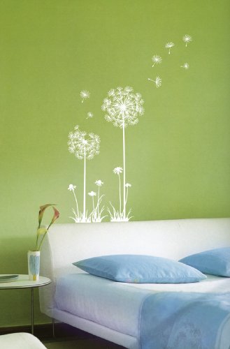 Reusable Easy Wall Applique Stickers - Dandelion Seed Stem