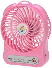 Vokolo USB Mini Fan, Triple Speed, USB Rechargeable Li Battery, up to 8 Hours Continuous Cooling, High Air Flow, Four Great Colors, Lightweight and Portable (Pink)