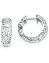 Genuine 14K White Gold Diamond Hinged Hoop Earrings 10.1 Grams of Gold