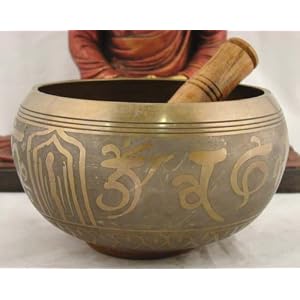 ~ Heavy Tibetan 5 Healing Buddha Singing Bowl 2 lb ~