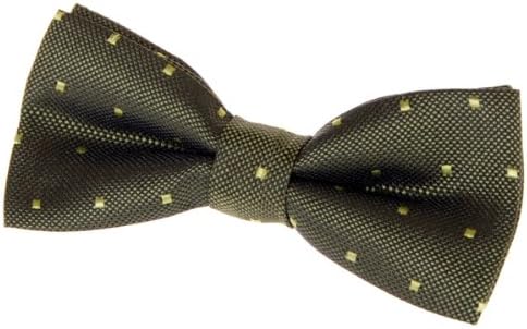 Retreez Retro Square Dots Woven Pre-tied Bow Tie (4.5") - Army Green