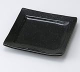 鉄油天目角取皿　5個組 【美濃焼　和皿】