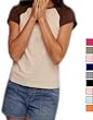 Anvil Ladies' Cap Sleeve Semi-Sheer Baseball Tee, (A-1382)