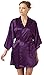 SlickBlue Womens Kimono Robe Satin Bridesmaid Lounge Sleepwear -Purple, Medium