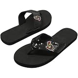 NHL Ottawa Senators Women's Sequin Strap Flip Flops - Black (9/10)