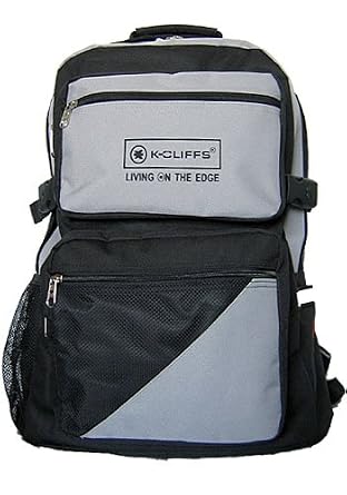 K-Cliffs Gray w  Black Outdoor Backpack Sports Backpack Hiking Backpack School Backpack by K-Cliffs