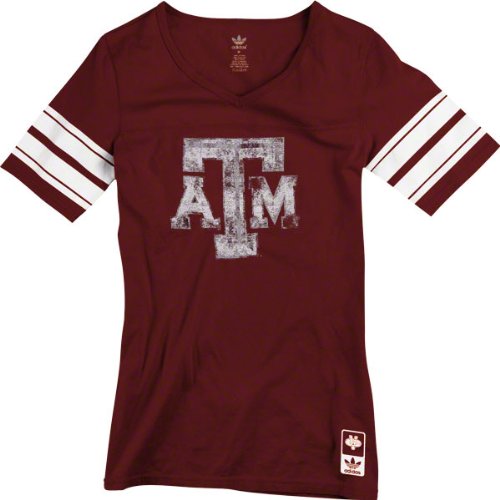 Texas A&M Aggies Women's Maroon adidas Originals Vintage Mascot Football Jersey T-Shirt
