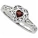 14Kt White Gold Classic Heart Mozambique Garnet Ring