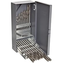 Alvord Polk 127-S-08 High-Speed Steel Chucking Reamer Set, Right Hand Spiral Flute, Uncoated Finish, 21-Piece, 1/16 - 3/8 Inch Sizes in 1/64 Inch Increments