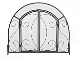 Outdoor Living : UniFlame Single Panel Black Wrought Iron Ornate Screen W/ Doors