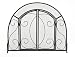 UniFlame Single Panel Black Wrought Iron Ornate Screen W/ Doors