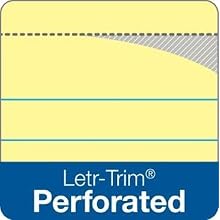 TOPS Docket Gold Pad, 8.5 x 14 Inch, Legal Size, Legal Rule, 20 Pound Stock, 50 Sheets, 6-Pack, Canary (63986)